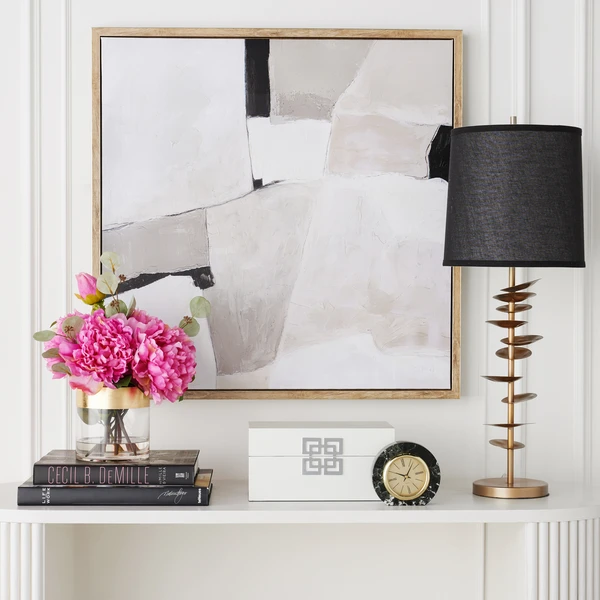 Peonies With Gold Strip Vase 8 Peonies With Gold Strip Vase - Image 6