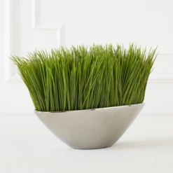 Faux Grass In Silver Pot 14 Faux Grass In Silver Pot -Home Decor webimage 207540972 ALT1 1