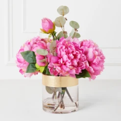 Peonies With Gold Strip Vase 11 Peonies With Gold Strip Vase -Home Decor webimage 207999717