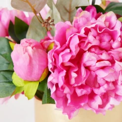 Peonies With Gold Strip Vase 12 Peonies With Gold Strip Vase -Home Decor webimage 207999717 dtl