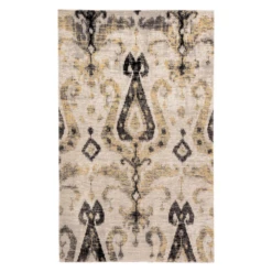 8'10" X 12' Caddessi Outdoor Rug - Ivory/Gold