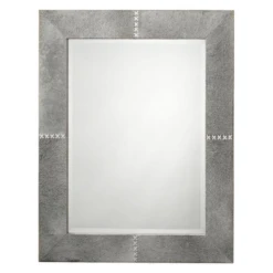 Rectangle Cross Stitch Mirror - Grey
