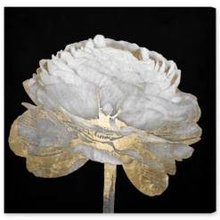 Gold And White Blossom On Black - Set Of 2 -Home Decor webimage 630160015 1 jpg