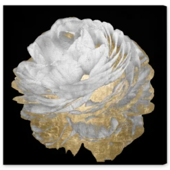 Gold And White Blossom On Black - Set Of 2 -Home Decor webimage 630160015 2 jpg
